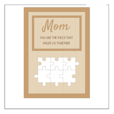 Our Centerpiece™ personalized family name puzzle frame for Mom