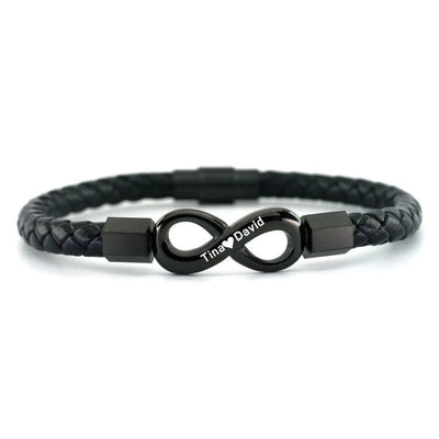 Forever Us™ – Personalized Leather Infinity Bracelet