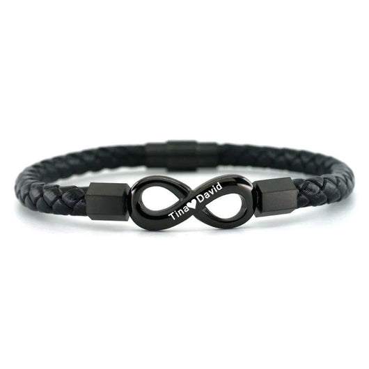 Forever Us™ – Personalized Leather Infinity Bracelet