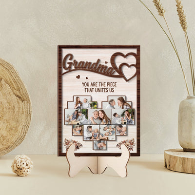 Family Heart™ personalized wooden photo frame