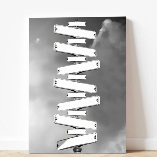 Crossed Paths™ personalized family name signpost canvas