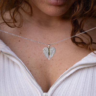 Guardian Angel™ personalized engraved angel wing necklace