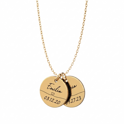 Eternal Link™ personalized name and date necklace