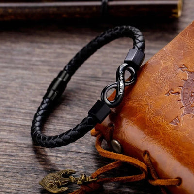 Forever Us™ – Personalized Leather Infinity Bracelet