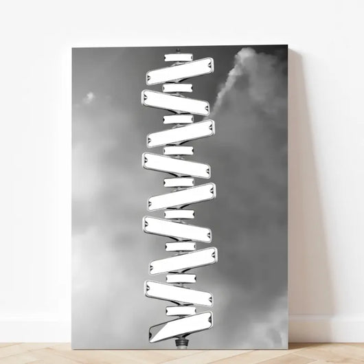 Crossed Paths™ personalized family name signpost canvas
