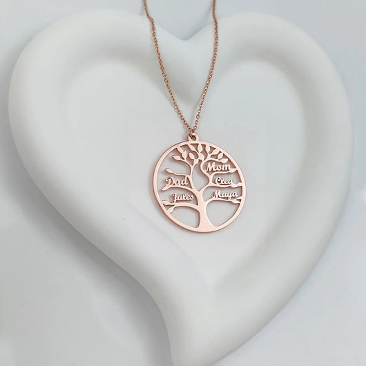 Tree of Life™ personalized family name necklace for Mom