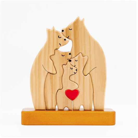 Bear Family™ personalized wooden bear family puzzle with names