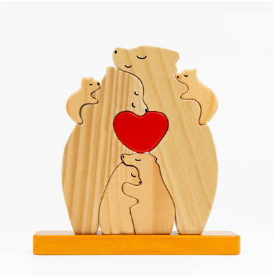 Bear Family™ personalized wooden bear family puzzle with names