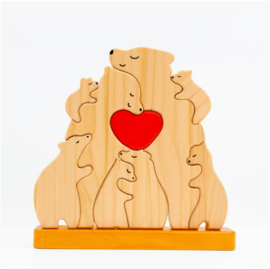Bear Family™ personalized wooden bear family puzzle with names