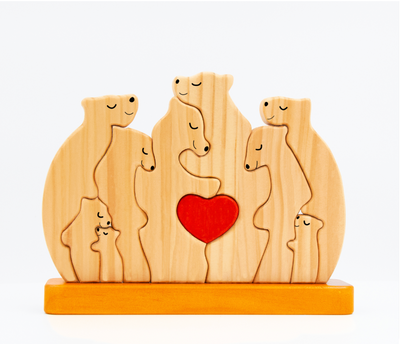 Bear Family™ personalized wooden bear family puzzle with names