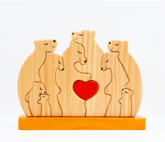 Bear Family™ personalized wooden bear family puzzle with names