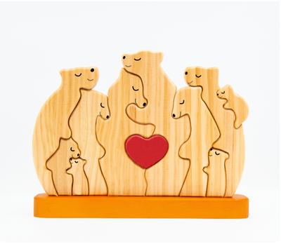 Bear Family™ personalized wooden bear family puzzle with names