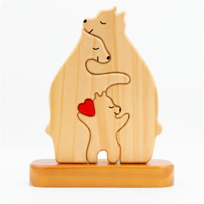 Bear Family™ personalized wooden bear family puzzle with names
