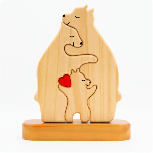 Bear Family™ personalized wooden bear family puzzle with names
