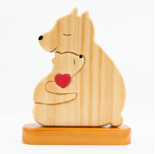 Bear Family™ personalized wooden bear family puzzle with names