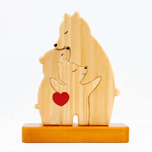 Bear Family™ personalized wooden bear family puzzle with names