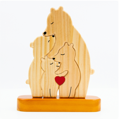 Bear Family™ personalized wooden bear family puzzle with names