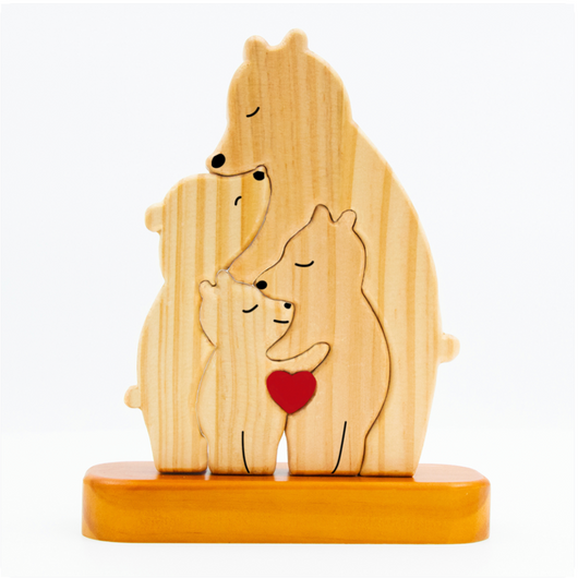 Bear Family™ personalized wooden bear family puzzle with names