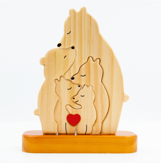 Bear Family™ personalized wooden bear family puzzle with names