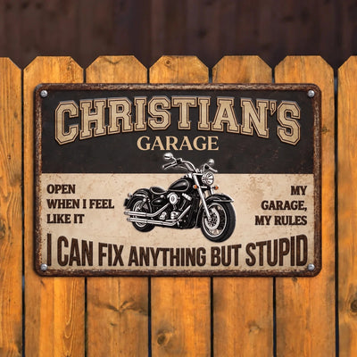 Garage King™ personalized vintage metal garage sign for Grandpa