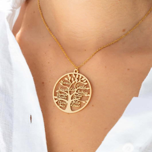 Tree of Life™ personalized family name necklace for Mom