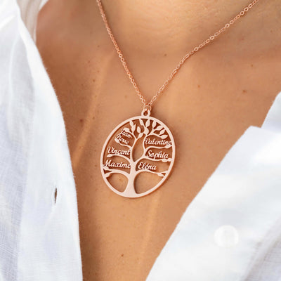 Tree of Life™ personalized family name necklace for Mom