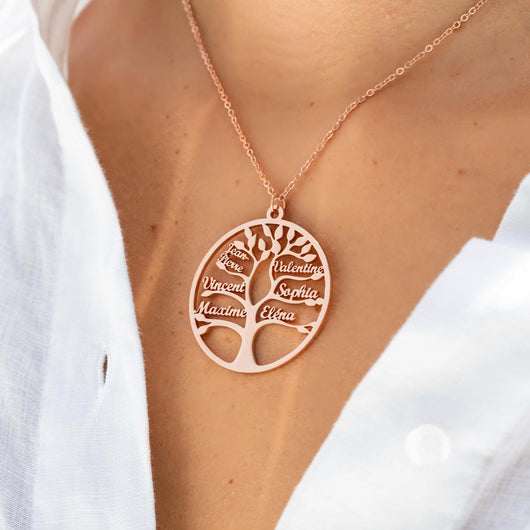 Tree of Life™ personalized family name necklace for Mom