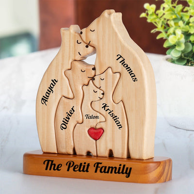 Bear Family™ personalized wooden bear family puzzle with names