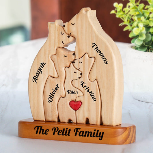 Bear Family™ personalized wooden bear family puzzle with names