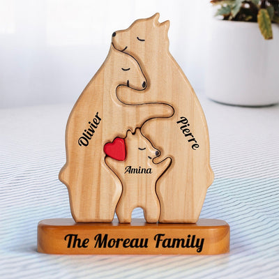 Bear Family™ personalized wooden bear family puzzle with names