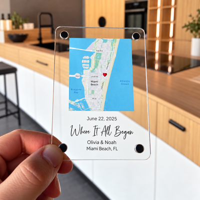 The Day We Met™ - Personalized Magnetic Plaque for Couples