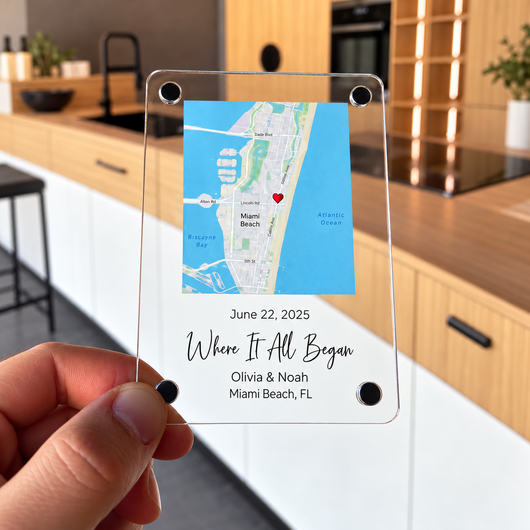 The Day We Met™ - Personalized Magnetic Plaque for Couples