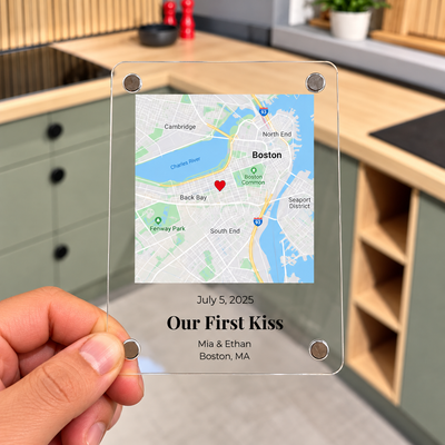 The Day We Met™ - Personalized Magnetic Plaque for Couples