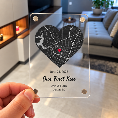 The Day We Met™ - Personalized Magnetic Plaque for Couples