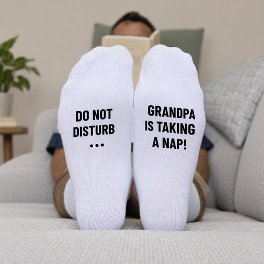 Nap Time™ personalized bamboo socks for Grandpa