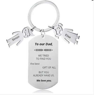 To My Dad™ personalized engraved keychain for Dad