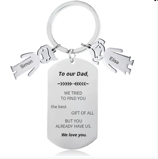 To My Dad™ personalized engraved keychain for Dad