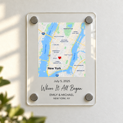 The Day We Met™ - Personalized Magnetic Plaque for Couples
