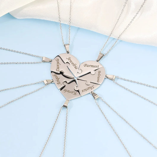 Pieces of Us™ – Personalized Family Puzzle Necklace Set