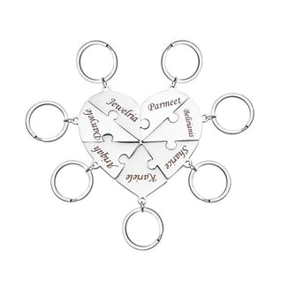 Family Ties™ – Personalized Heart Puzzle Keychain Set