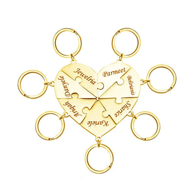 Family Ties™ – Personalized Heart Puzzle Keychain Set