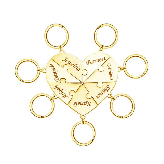 Family Ties™ – Personalized Heart Puzzle Keychain Set