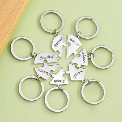 Family Ties™ – Personalized Heart Puzzle Keychain Set