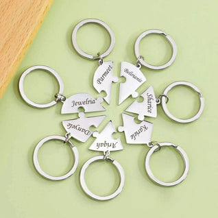 Family Ties™ – Personalized Heart Puzzle Keychain Set