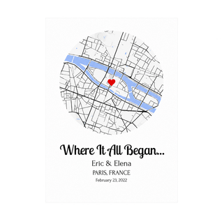 Our First Chapter™ – Personalized “Where We Met” Print
