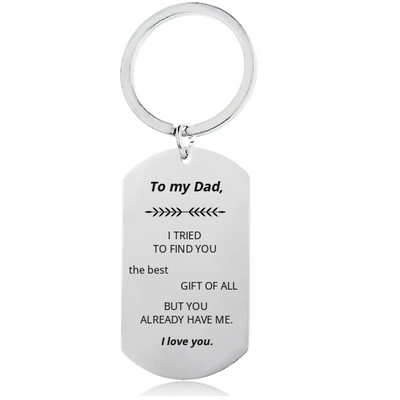 To My Dad™ personalized engraved keychain for Dad