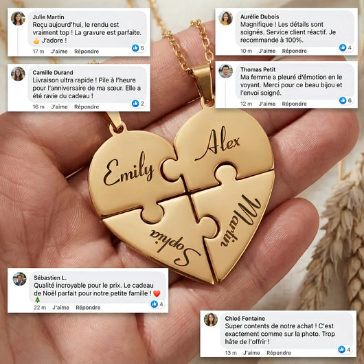 Pieces of Us™ – Personalized Family Puzzle Necklace Set