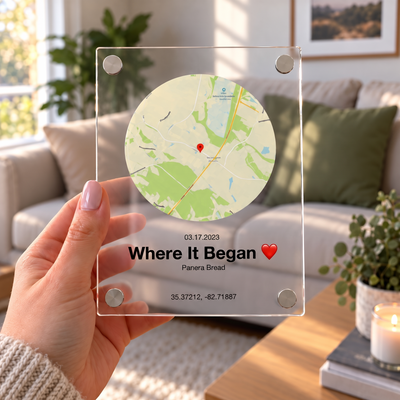 The Day We Met™ - Personalized Magnetic Plaque for Couples