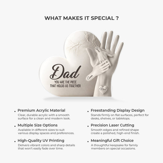 Hand in Hand™ – Personalized Acrylic Keepsake for Mom or Dad