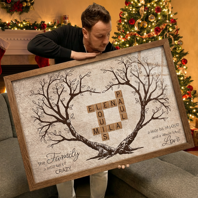Tree of Names™ personalized family tree name crossword canvas